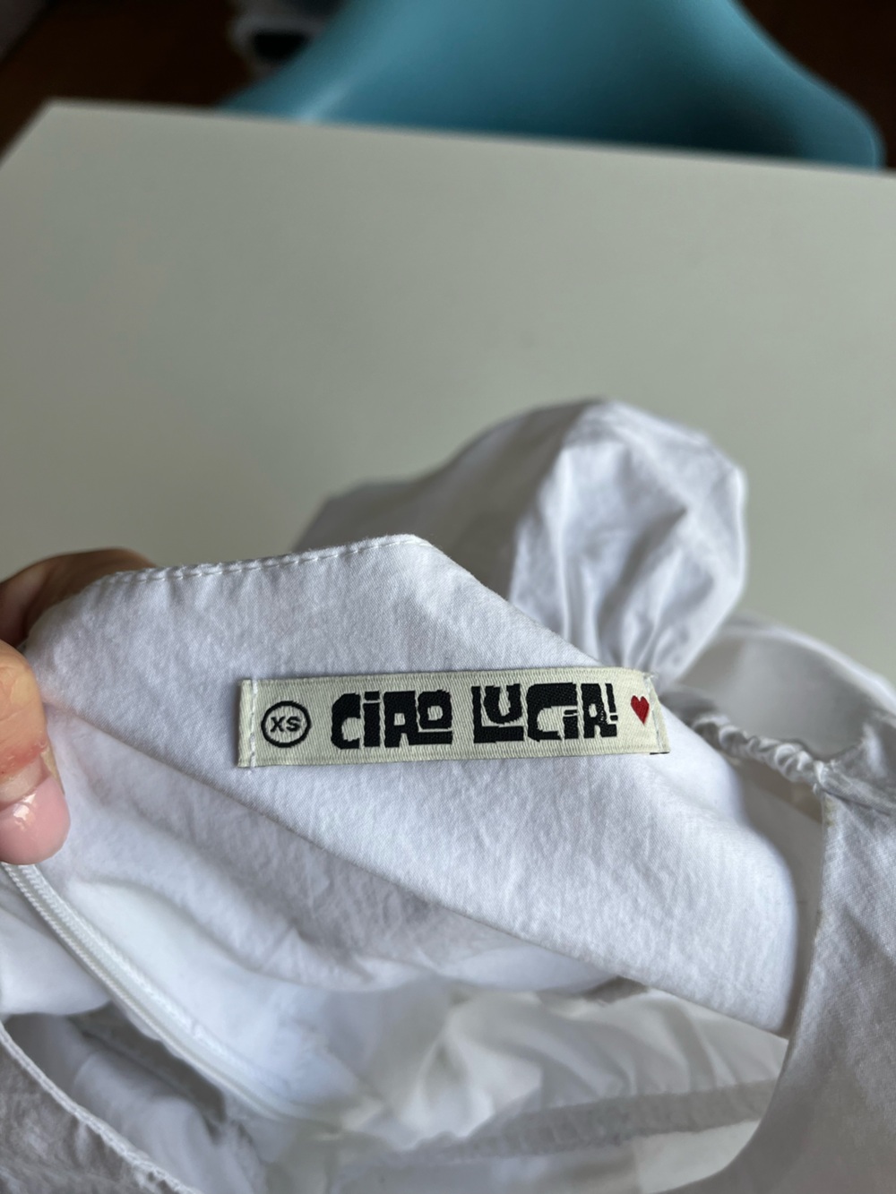 Ciao Lucia White Gathered Waist Sleeveless Dress - Picture 3 of 5